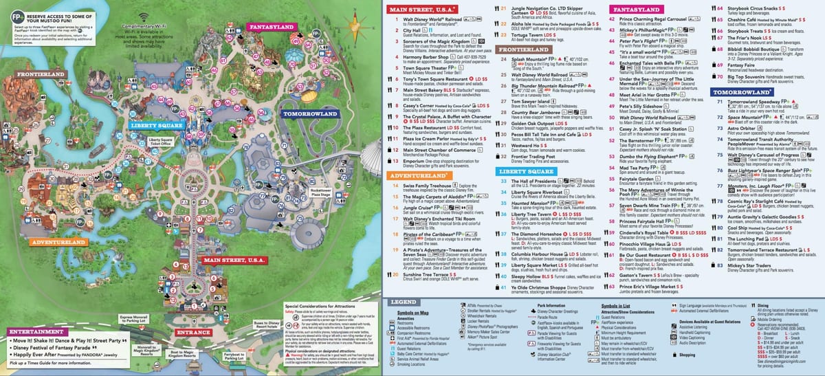 Disney World ჯადოსნური სამეფოს რუკა