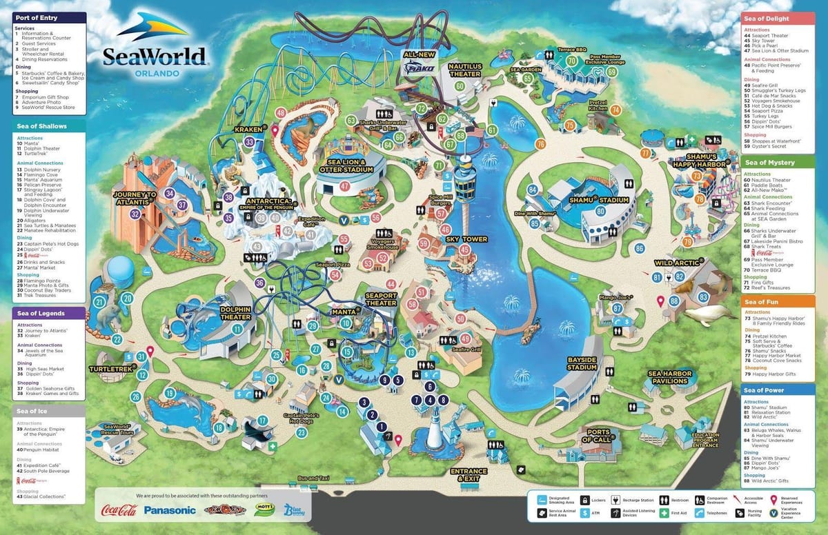 რუკა Seaworld Orlando