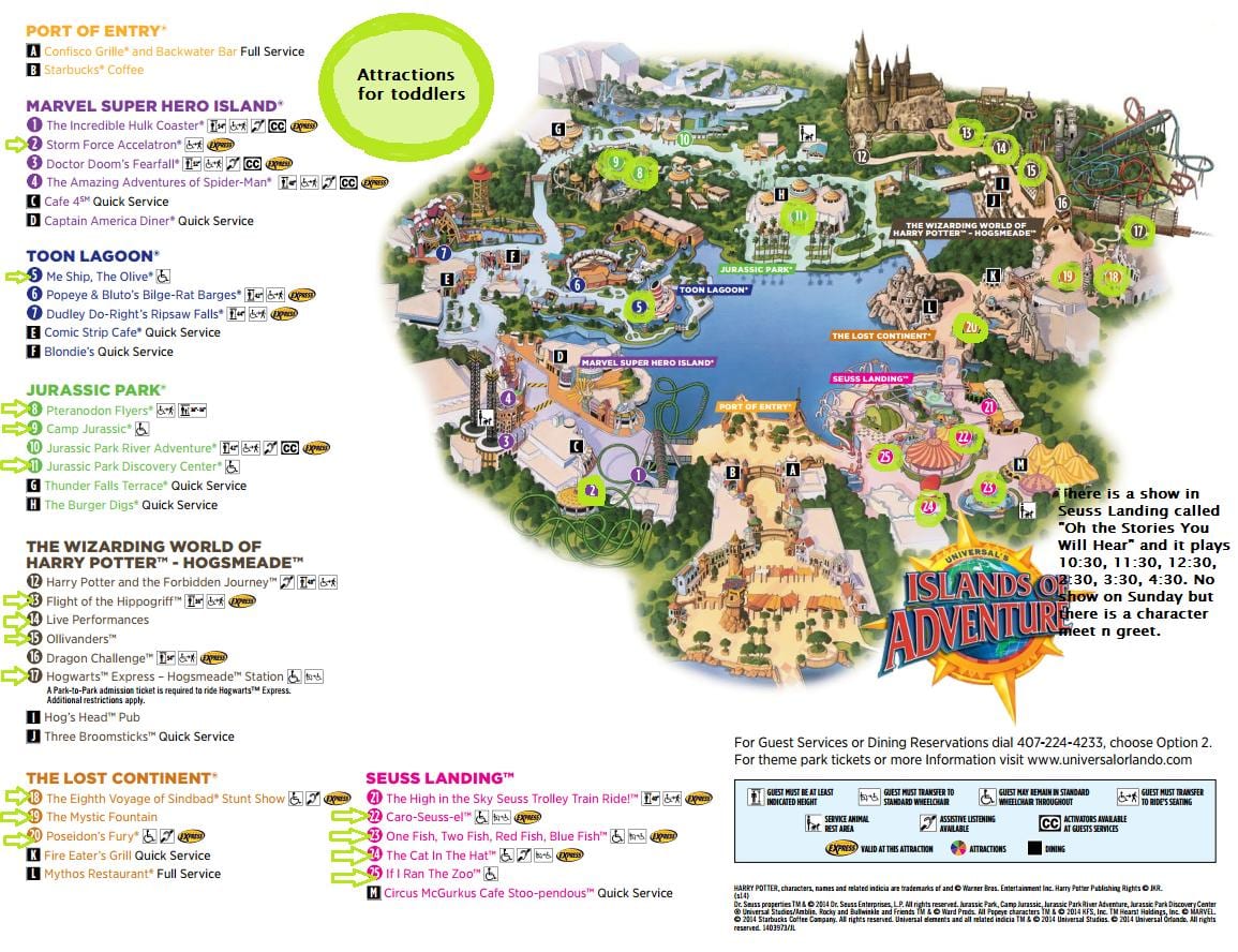 Universal Studios კუნძულებზე სათავგადასავლო რუკა