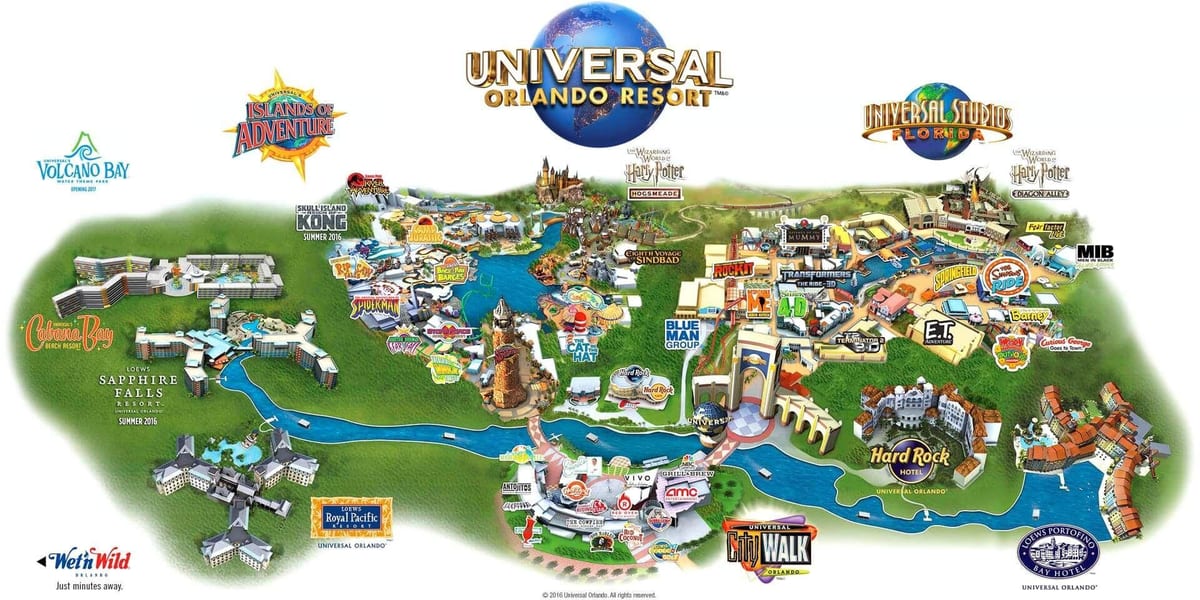 რუკა უნივერსალური Orlando