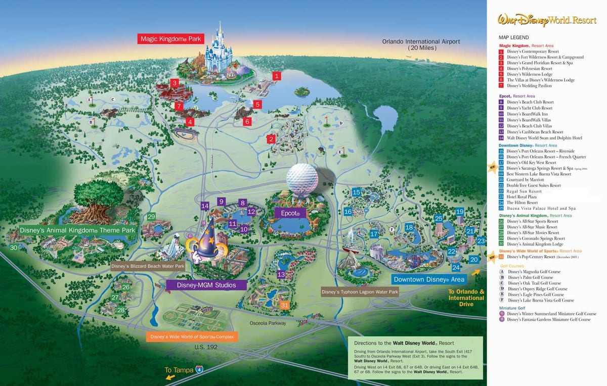 რუკა Walt Disney World