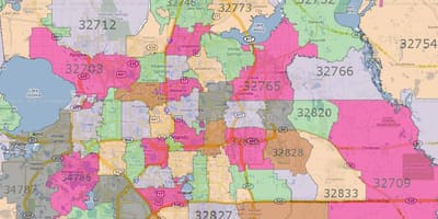 Orlando fl საფოსტო კოდი რუკა
