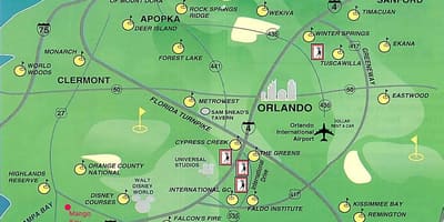 რუკა Orlando გოლფის კურსები