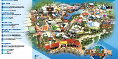 Universal Studios Orlando პარკის რუკა
